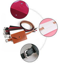 Women's Leather Envelope Waist Pack - Money Belt Chest Bag