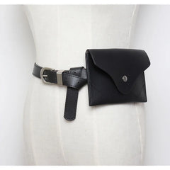 Women's Leather Envelope Waist Pack - Money Belt Chest Bag
