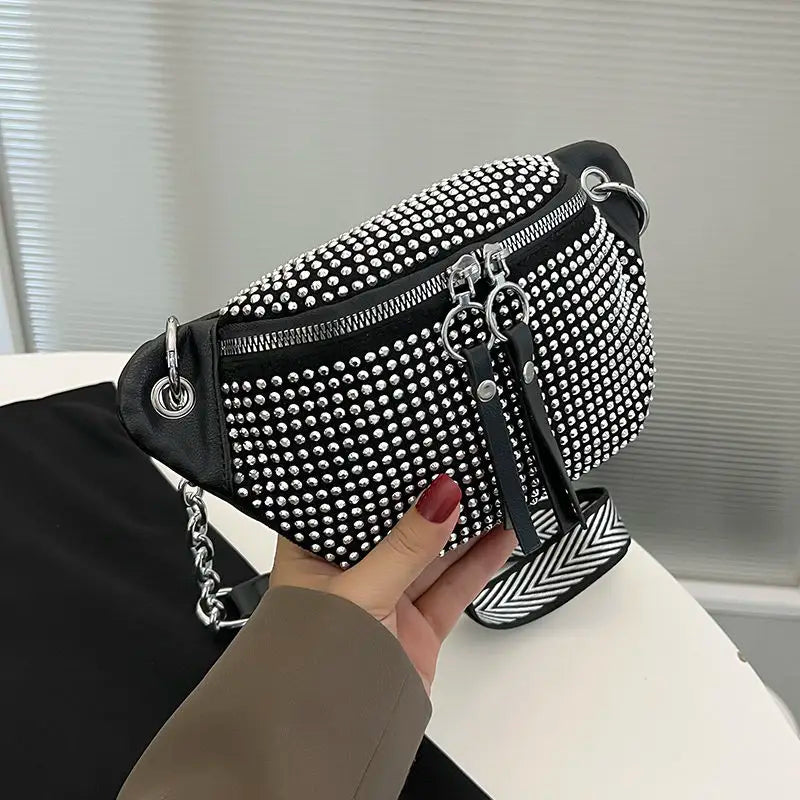 Women's Rhinestone Fanny Pack Chest Bag