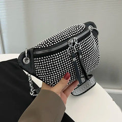 Women's Rhinestone Fanny Pack Chest Bag