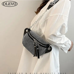 Women's Rhinestone Fanny Pack Chest Bag