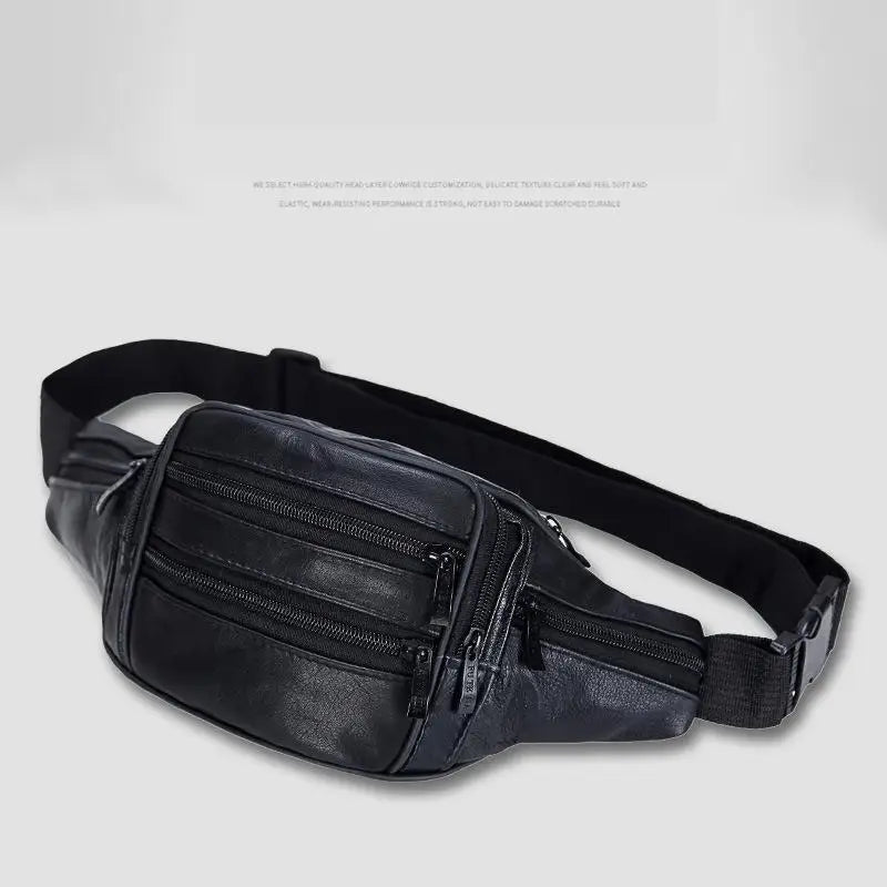 Leather Mens Fanny Pack Waist Bag Waist Purse Banana Bag Belt Pack Leg