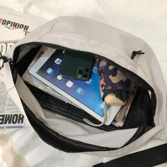 Canvas Fanny Pack Large Storage Waist Bag Unisex Multifunctional Chest Bags