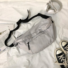 Canvas Fanny Pack Large Storage Waist Bag Unisex Multifunctional Chest Bags