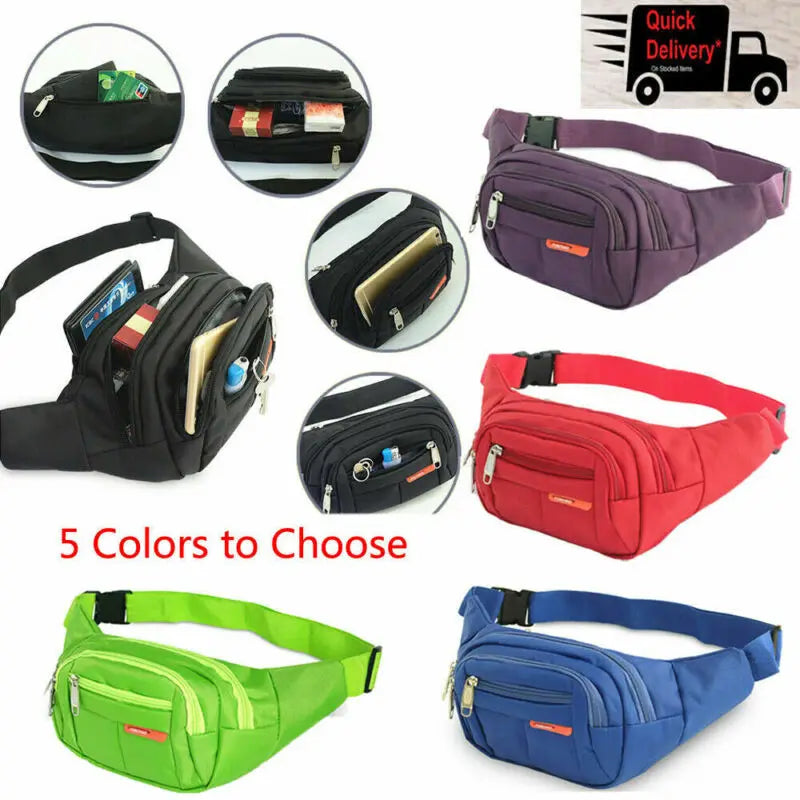Nylon Waist Hip Belt Bag Pouch Street Sport Jogging Bum Pack