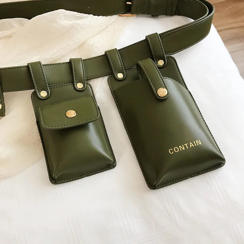 Leather Waist Belt Bag Crossbody Chest Bags Girl
