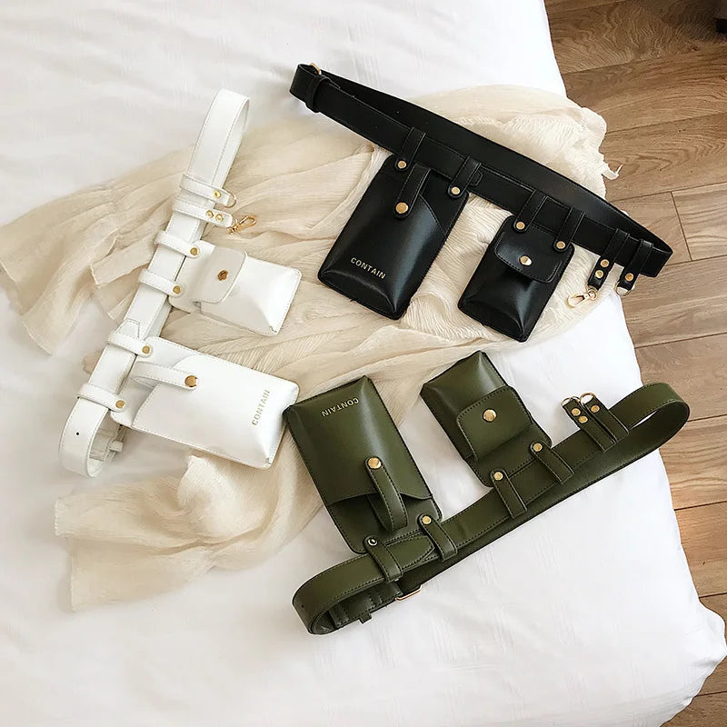 Leather Waist Belt Bag Crossbody Chest Bags Girl