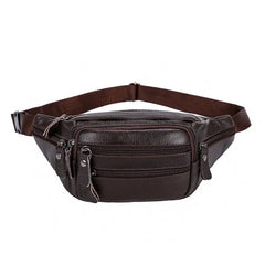 Leather Waist Bag Multifunction Hip Bum Pouch for Travel
