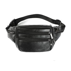 Leather Waist Bag Multifunction Hip Bum Pouch for Travel