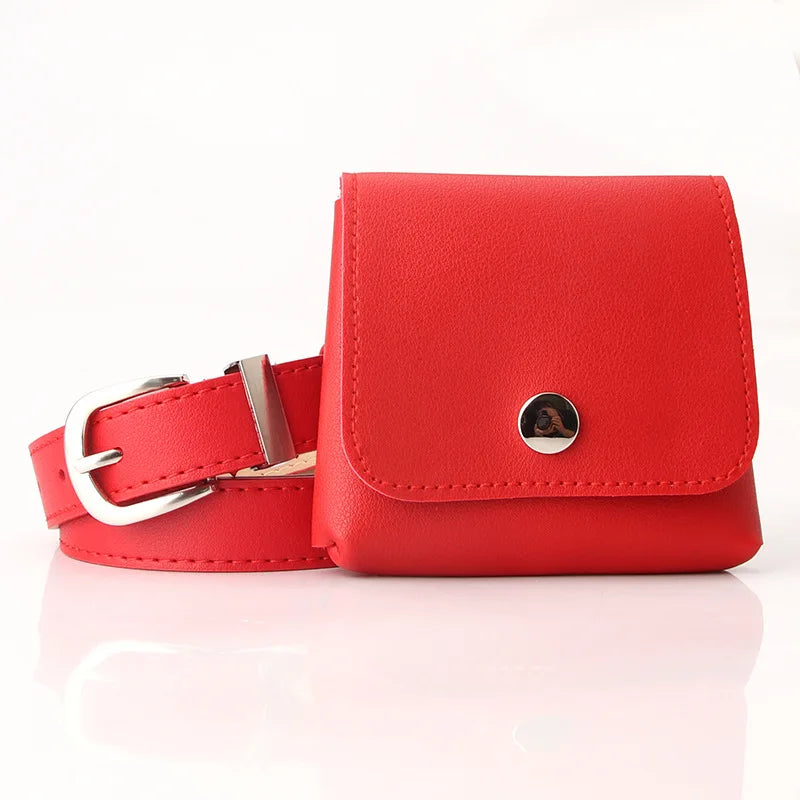 Punk Style Fanny Pack Women PU Leather Waist Bag Hip Purse