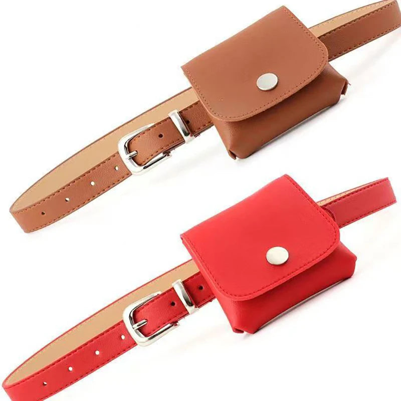 Punk Style Fanny Pack Women PU Leather Waist Bag Hip Purse