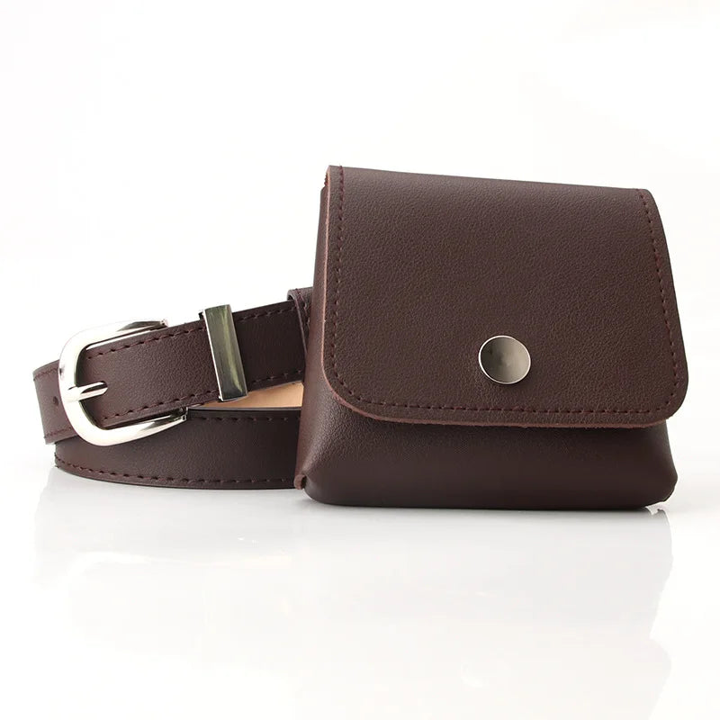 Punk Style Fanny Pack Women PU Leather Waist Bag Hip Purse