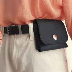 Punk Style Fanny Pack Women PU Leather Waist Bag Hip Purse