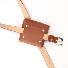 Punk Style Fanny Pack Women PU Leather Waist Bag Hip Purse