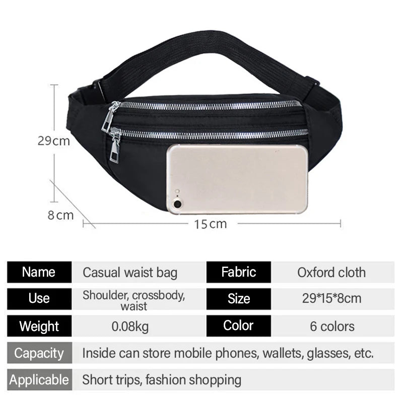 WaterProof Waist Pack Crossbody Bag for Women Men