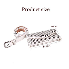 Rivet Punk Waist Bag Women Belt Pack Mini Bag Vintage Pu Leather Hip Pocket