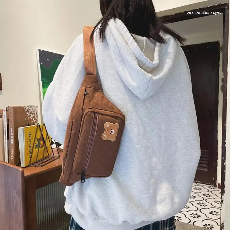 Kid Girl Bear Waist Chest Bag Zipper Shopping Sport Tourism