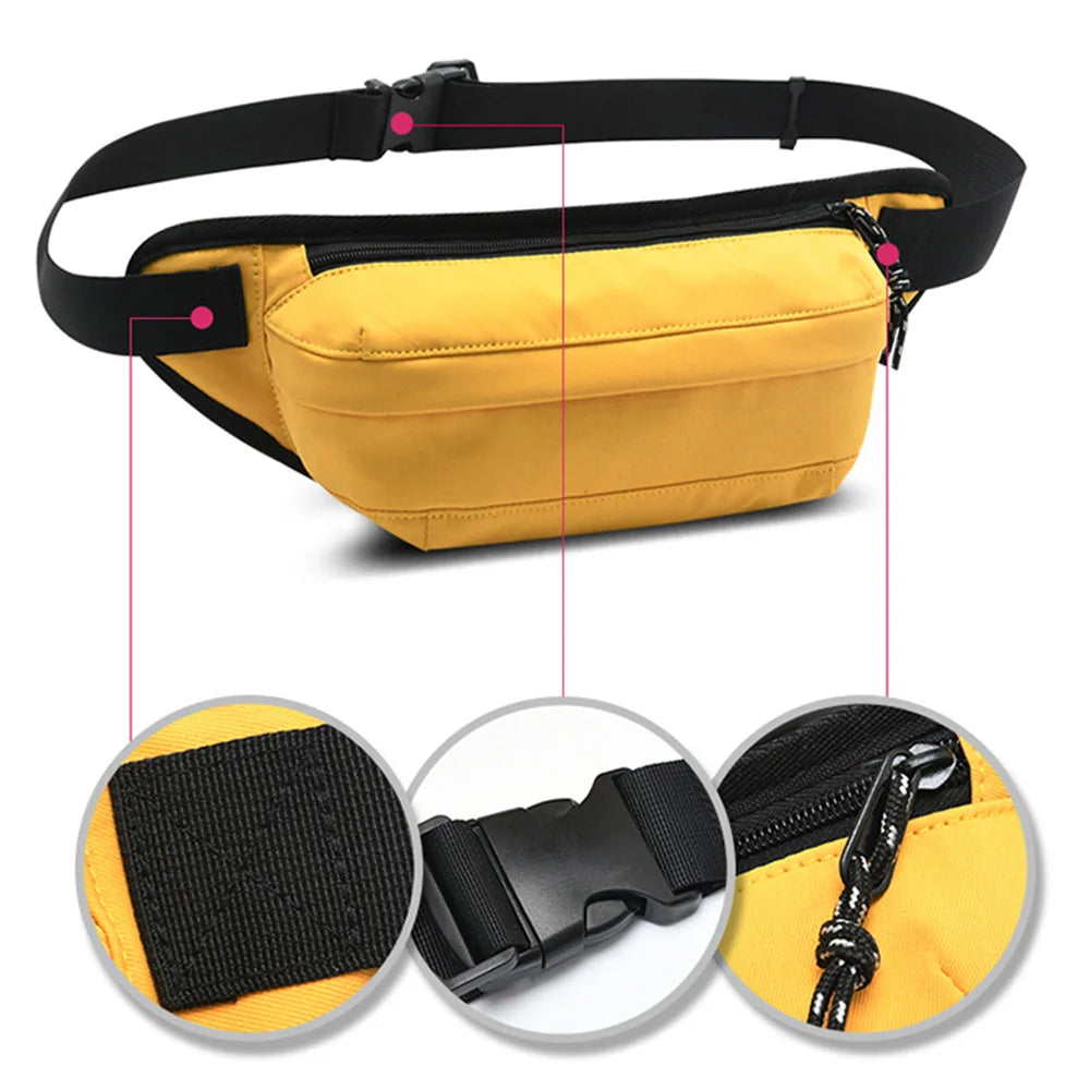 Women's Zipper Waist Belt Bag Sport Travel Girl Chest Bag Phone Waist Pack