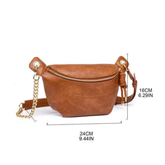 Women's Shoulder Bag Crossbody Fanny Pack Waist Purse with Chain Strap