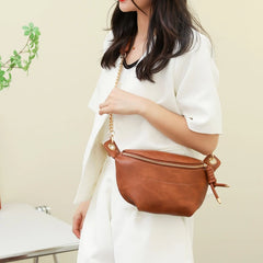 Women's Shoulder Bag Crossbody Fanny Pack Waist Purse with Chain Strap