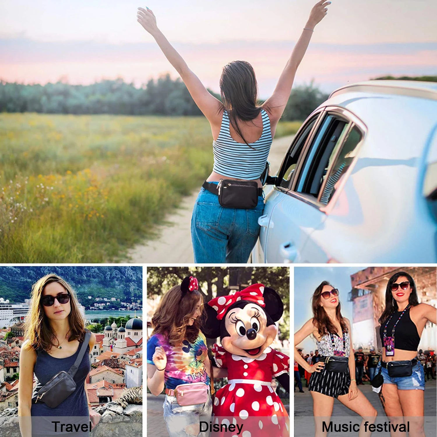 Adjustable Belt Bag for Outdoors Traveling Workout
