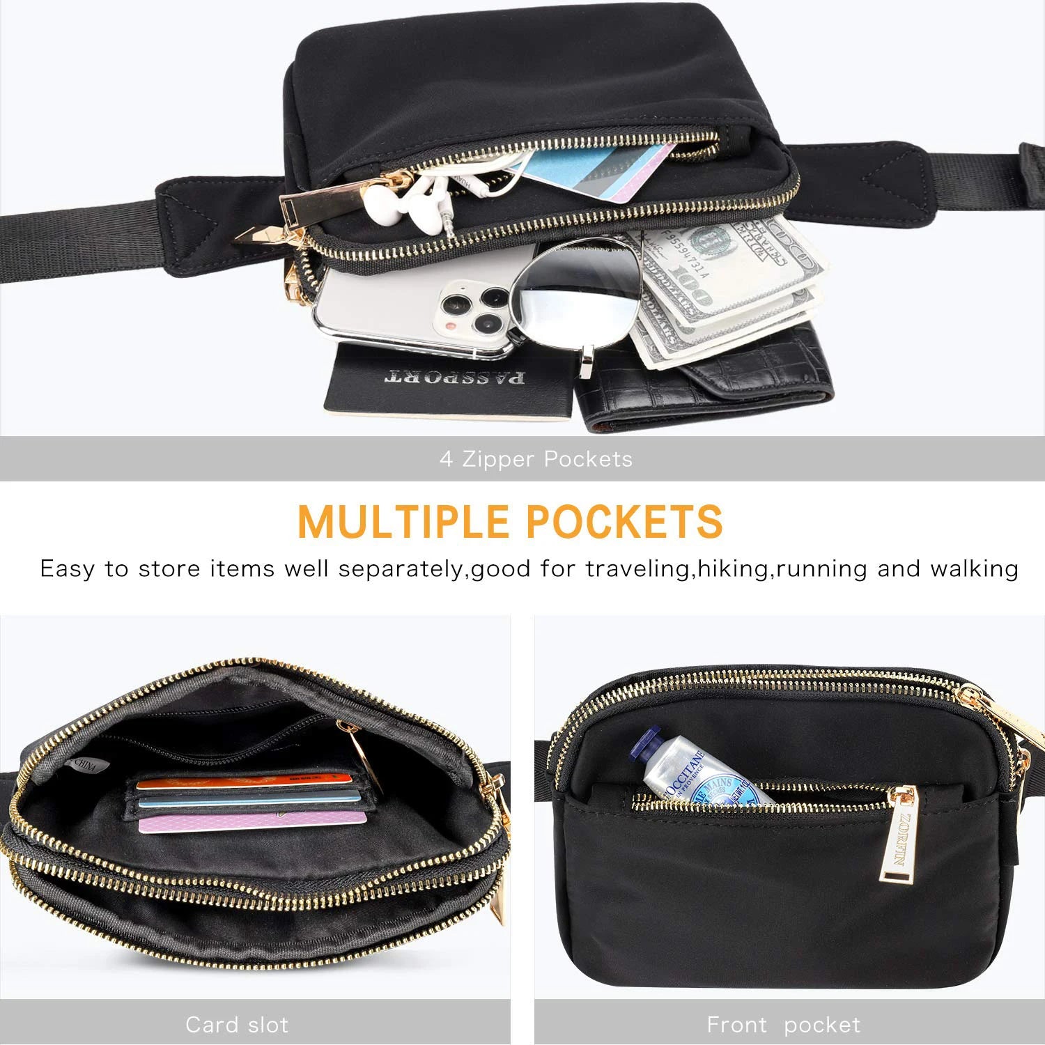 Adjustable Belt Bag for Outdoors Traveling Workout