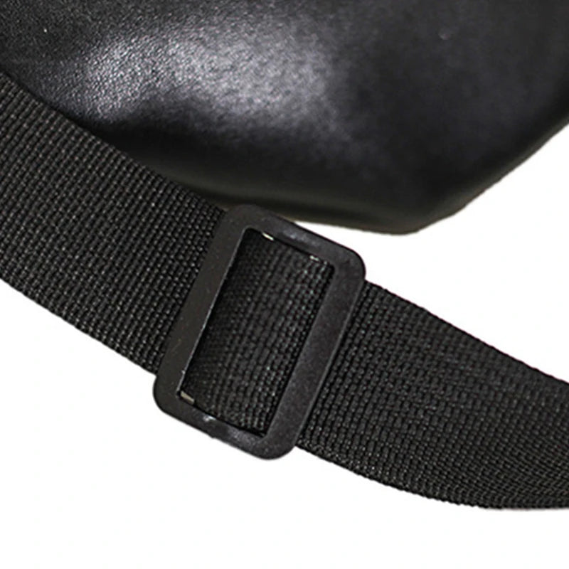 Adjustable PU Leather Fanny Pack with Zipper Pockets - Travel Waist Bag