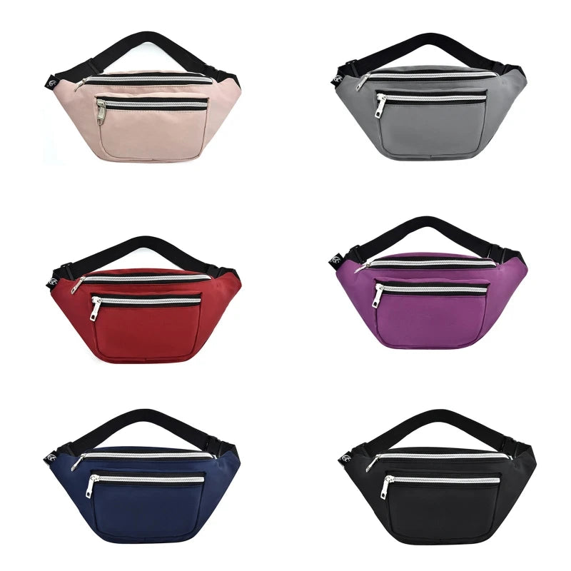 Nylon Waist Bag Travel Sling Bags Running Zipper Phone Pouch