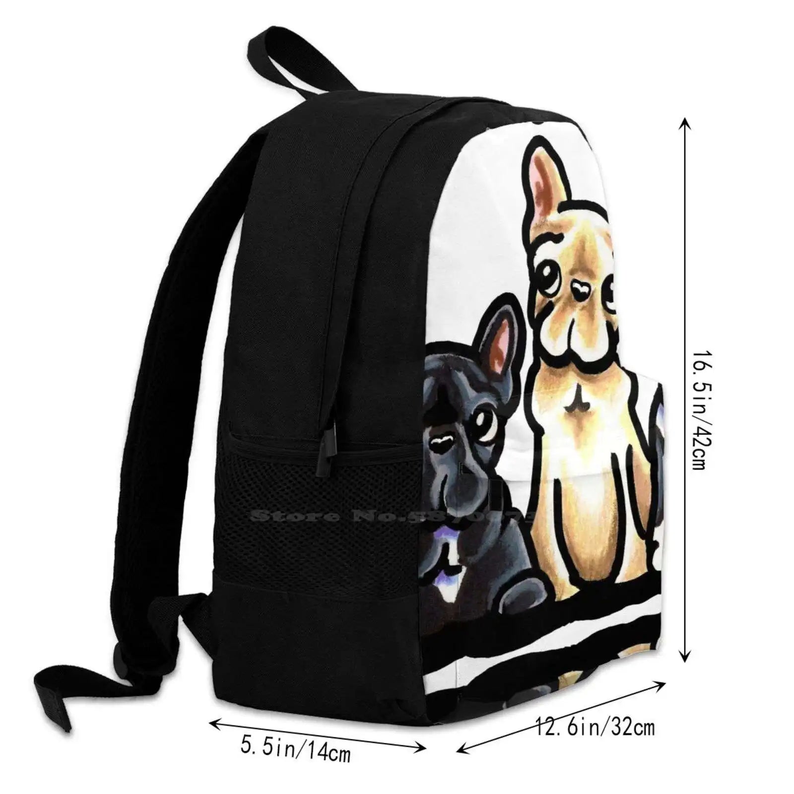 Fantastic Four Frenchies 3D Print Backpack Casual Bag French Bulldog