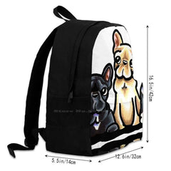 Fantastic Four Frenchies 3D Print Backpack Casual Bag French Bulldog