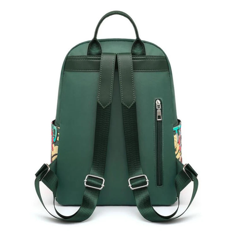 Printed Backpack Waterproof Oxford Travel Large Capacity Bag