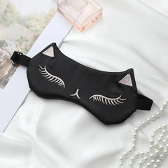 1PC Pure Silk Sleep Eye Mask Padded Shade Cover Travel Relax Aid Blindfold