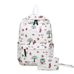Canvas School Backpack Women Teen Girls Travel Bag Mochilas