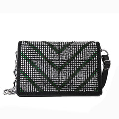 Striped Shoulder Handbags Female Cross Body Bag Small PU Leather Crossbody Bags