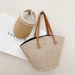 Women's Straw Tote Beach Handbag Portable Shoulder Bag