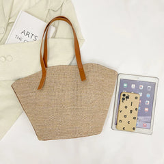 Women's Straw Tote Beach Handbag Portable Shoulder Bag