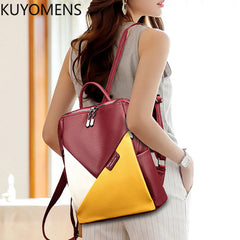 Leather Rucksack Women's Backpack School Book Bag for Teen Girls