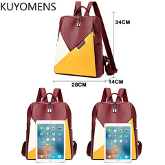Leather Rucksack Women's Backpack School Book Bag for Teen Girls