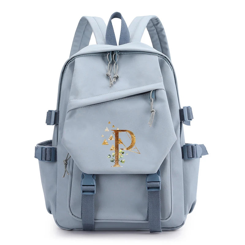 26 Letter Backpack for Girls School Student Bag Large Capacity