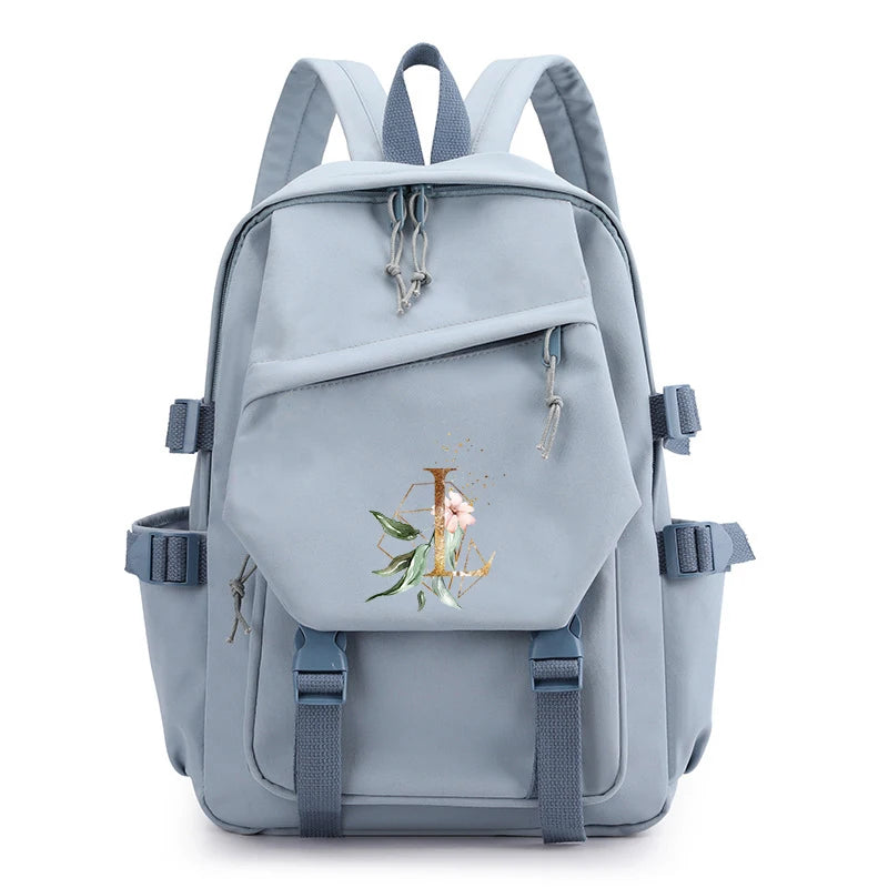 26 Letter Backpack for Girls School Student Bag Large Capacity
