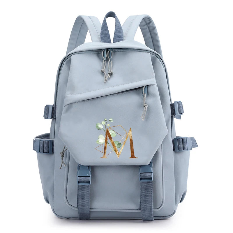 26 Letter Backpack for Girls School Student Bag Large Capacity