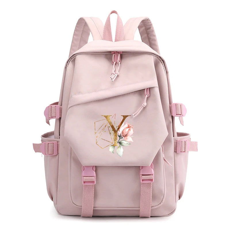 Pink Large Capacity Laptop Backpack for Girls School Student Bag