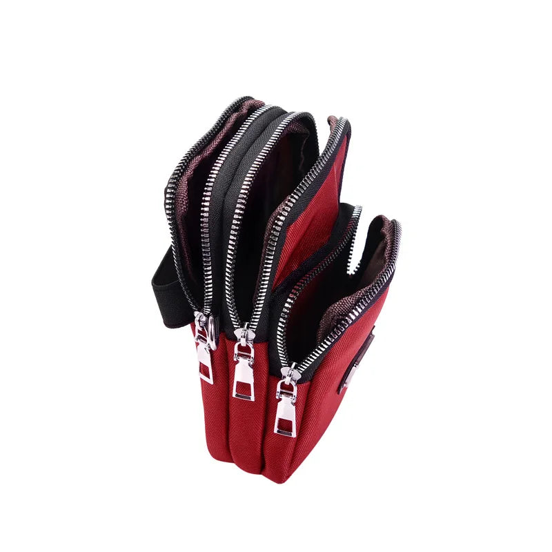 3-Layer Women Shoulder Bag High Nylon Messenger Phone Bag