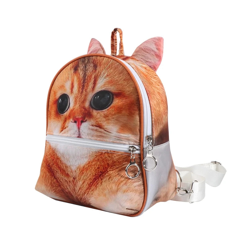 3D Animal Print Backpack Mini Rucksack Shoulder Bag Girl Daypack Schoolbag