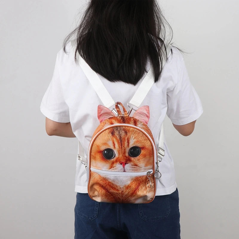 3D Animal Print Backpack Mini Rucksack Shoulder Bag Girl Daypack Schoolbag