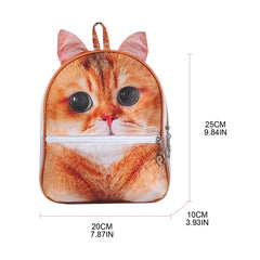 3D Animal Print Backpack Mini Rucksack Shoulder Bag Girl Daypack Schoolbag