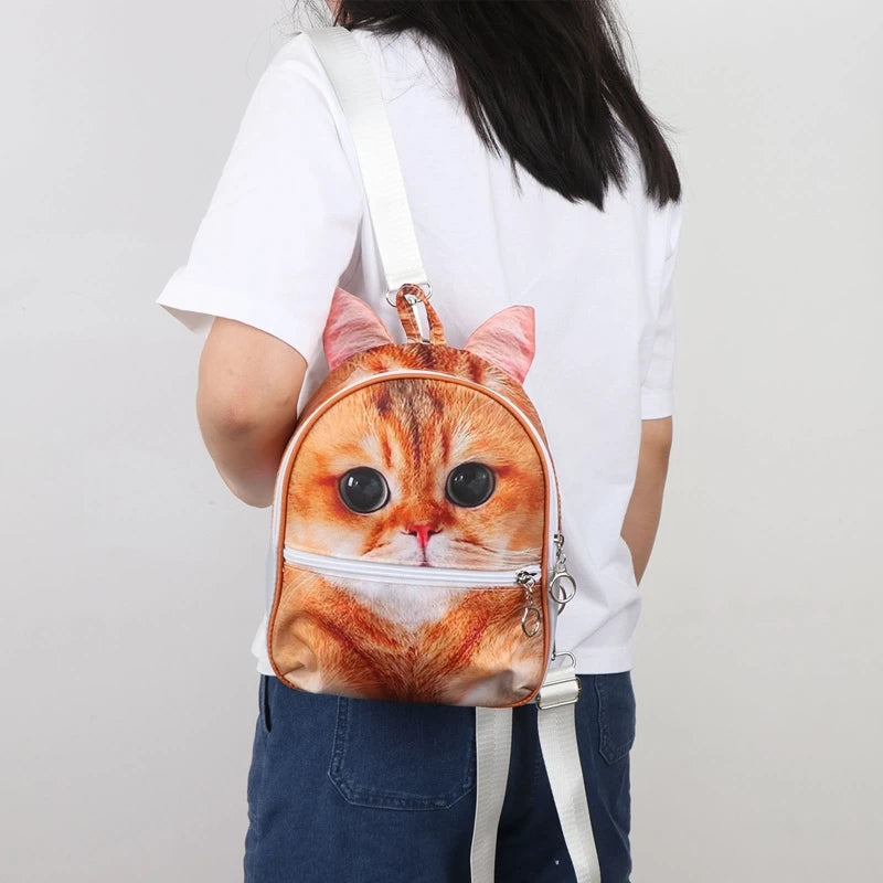 3D Animal Print Backpack Mini Rucksack Shoulder Bag Girl Daypack Schoolbag