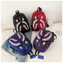 3D Shark Print Oxford Backpack for Children Teenages