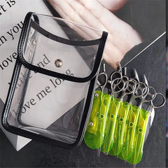 5 Pockets Transparent Hair Scissors Bag Hairdressing Holder