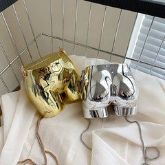 Metallic Shoulder Bag Acrylic Chain Messenger Handbag Purse